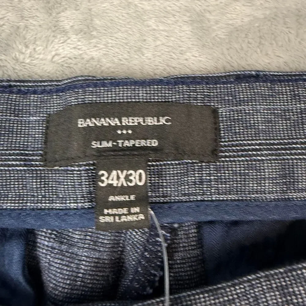 Banana-republic Men's Grey and Blue Trousers